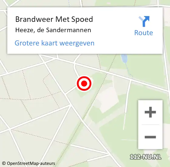 Locatie op kaart van de 112 melding: Brandweer Met Spoed Naar Heeze, de Sandermannen op 29 maart 2022 17:44