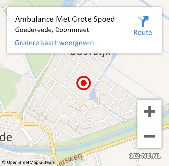 Locatie op kaart van de 112 melding: Ambulance Met Grote Spoed Naar Goedereede, Doornmeet op 29 maart 2022 18:24