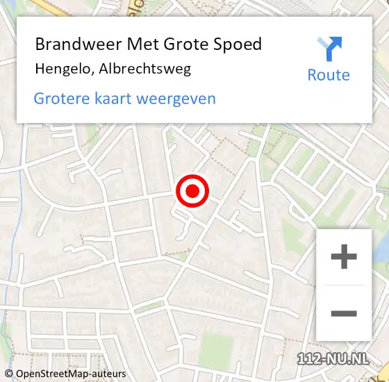 Locatie op kaart van de 112 melding: Brandweer Met Grote Spoed Naar Hengelo, Albrechtsweg op 29 maart 2022 19:50