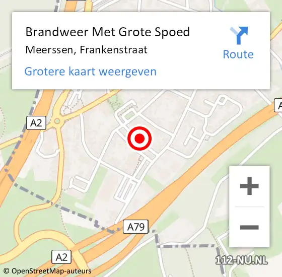 Locatie op kaart van de 112 melding: Brandweer Met Grote Spoed Naar Meerssen, Frankenstraat op 29 maart 2022 19:58