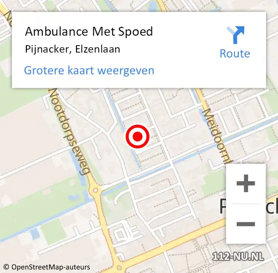 Locatie op kaart van de 112 melding: Ambulance Met Spoed Naar Pijnacker, Elzenlaan op 29 maart 2022 20:36