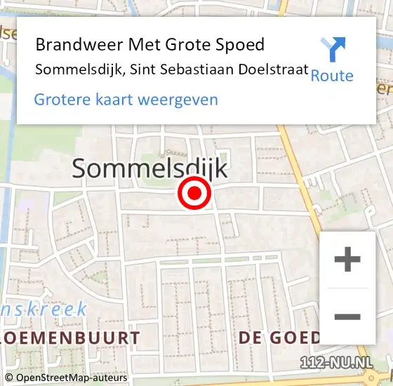 Locatie op kaart van de 112 melding: Brandweer Met Grote Spoed Naar Sommelsdijk, Sint Sebastiaan Doelstraat op 29 maart 2022 22:11