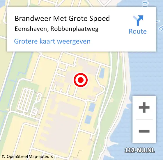 Locatie op kaart van de 112 melding: Brandweer Met Grote Spoed Naar Eemshaven, Robbenplaatweg op 12 juli 2014 17:00