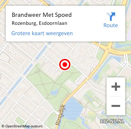 Locatie op kaart van de 112 melding: Brandweer Met Spoed Naar Rozenburg, Esdoornlaan op 29 maart 2022 22:54