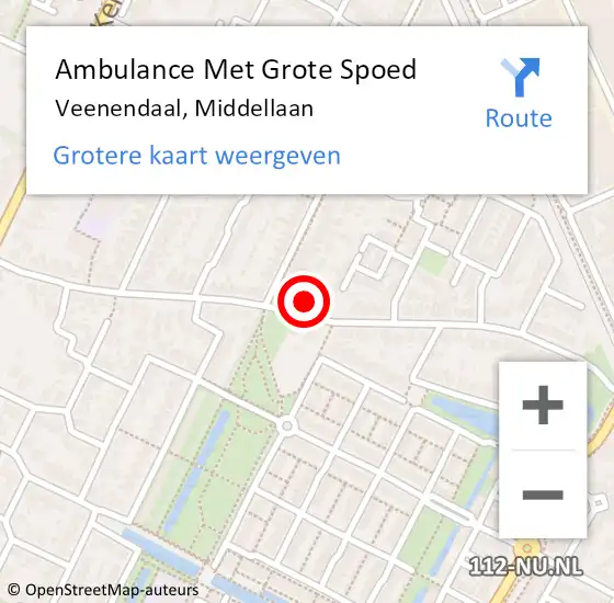 Locatie op kaart van de 112 melding: Ambulance Met Grote Spoed Naar Veenendaal, Middellaan op 30 maart 2022 02:44