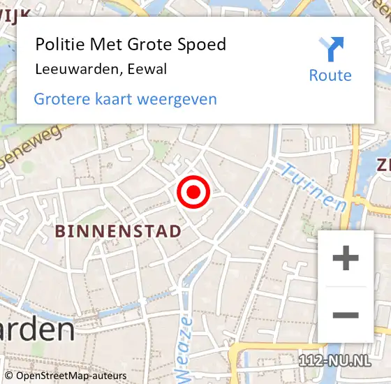 Locatie op kaart van de 112 melding: Politie Met Grote Spoed Naar Leeuwarden, Eewal op 30 maart 2022 04:13