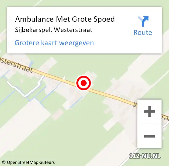 Locatie op kaart van de 112 melding: Ambulance Met Grote Spoed Naar Sijbekarspel, Westerstraat op 30 maart 2022 04:25