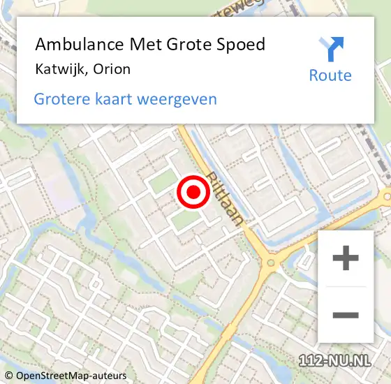 Locatie op kaart van de 112 melding: Ambulance Met Grote Spoed Naar Katwijk, Orion op 30 maart 2022 05:25