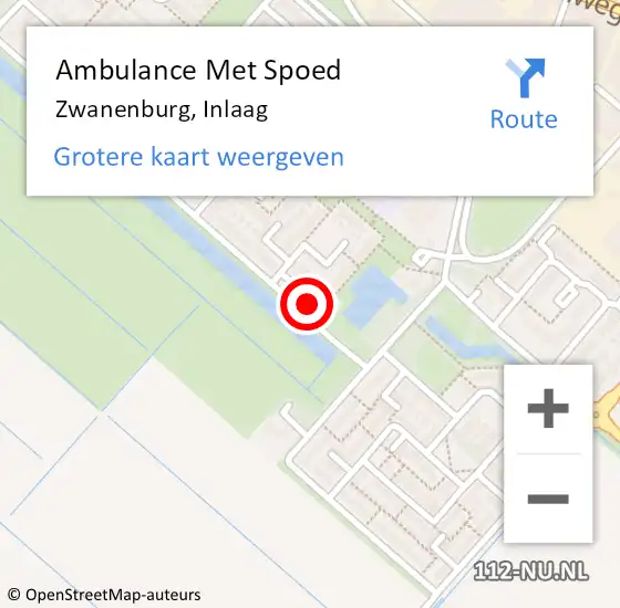 Locatie op kaart van de 112 melding: Ambulance Met Spoed Naar Zwanenburg, Inlaag op 30 maart 2022 06:52