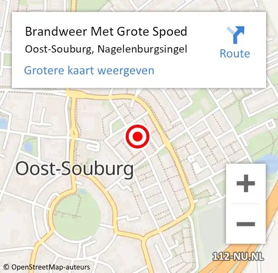 Locatie op kaart van de 112 melding: Brandweer Met Grote Spoed Naar Oost-Souburg, Nagelenburgsingel op 30 maart 2022 08:00