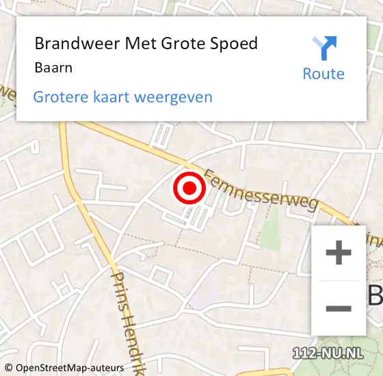 Locatie op kaart van de 112 melding: Brandweer Met Grote Spoed Naar Baarn op 30 maart 2022 08:14