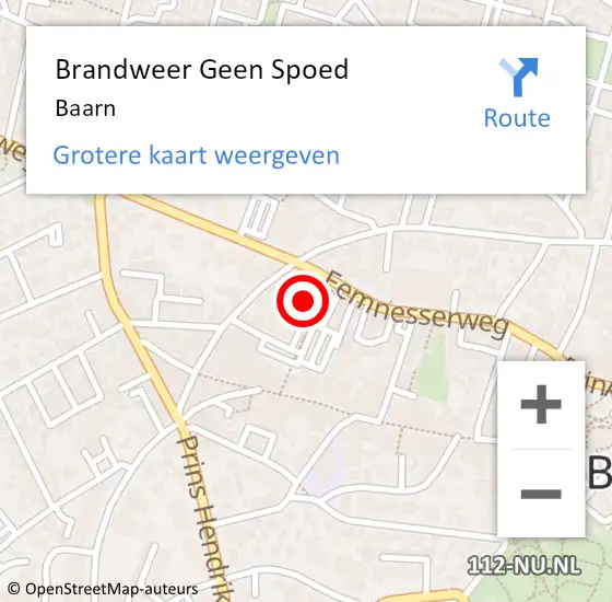 Locatie op kaart van de 112 melding: Brandweer Geen Spoed Naar Baarn op 30 maart 2022 08:17