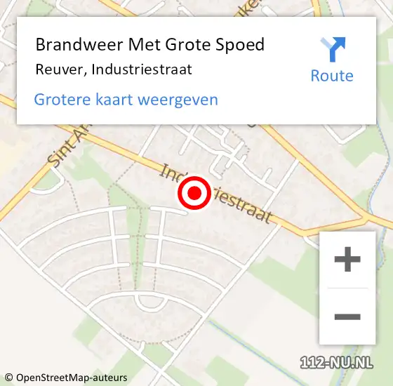 Locatie op kaart van de 112 melding: Brandweer Met Grote Spoed Naar Reuver, Industriestraat op 30 maart 2022 09:20