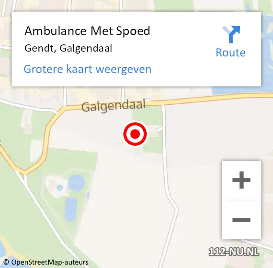 Locatie op kaart van de 112 melding: Ambulance Met Spoed Naar Gendt, Galgendaal op 30 maart 2022 09:32