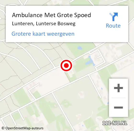 Locatie op kaart van de 112 melding: Ambulance Met Grote Spoed Naar Lunteren, Lunterse Bosweg op 30 maart 2022 09:47