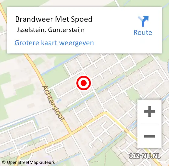 Locatie op kaart van de 112 melding: Brandweer Met Spoed Naar IJsselstein, Guntersteijn op 30 maart 2022 09:48