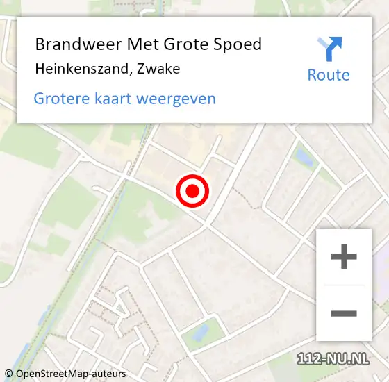 Locatie op kaart van de 112 melding: Brandweer Met Grote Spoed Naar Heinkenszand, Zwake op 30 maart 2022 10:22