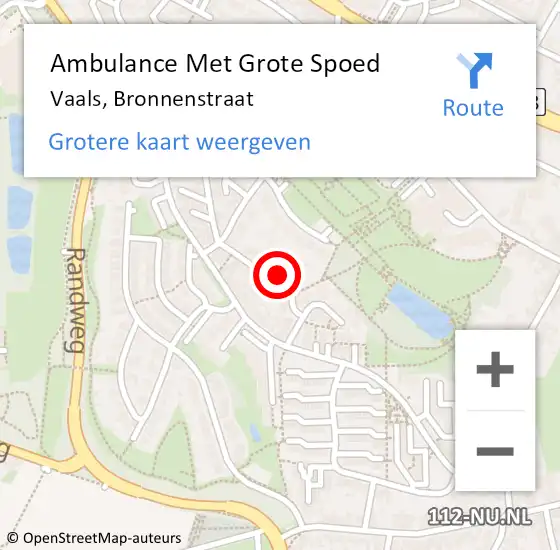 Locatie op kaart van de 112 melding: Ambulance Met Grote Spoed Naar Vaals, Bronnenstraat op 12 juli 2014 17:42