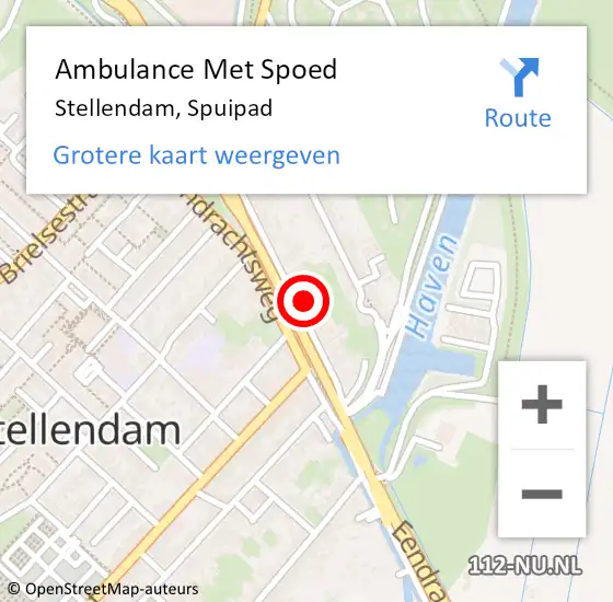 Locatie op kaart van de 112 melding: Ambulance Met Spoed Naar Stellendam, Spuipad op 30 maart 2022 10:26