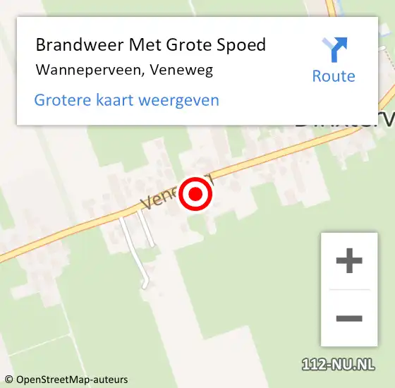 Locatie op kaart van de 112 melding: Brandweer Met Grote Spoed Naar Wanneperveen, Veneweg op 12 juli 2014 17:43