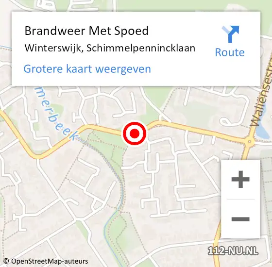 Locatie op kaart van de 112 melding: Brandweer Met Spoed Naar Winterswijk, Schimmelpennincklaan op 12 juli 2014 17:47