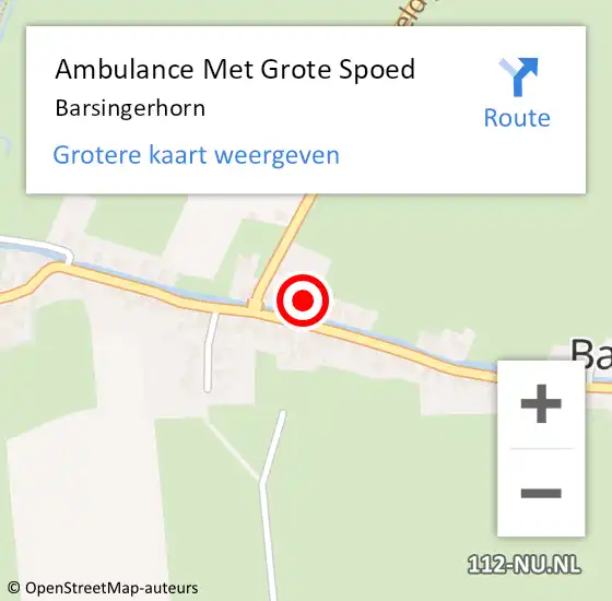 Locatie op kaart van de 112 melding: Ambulance Met Grote Spoed Naar Barsingerhorn op 30 maart 2022 11:38