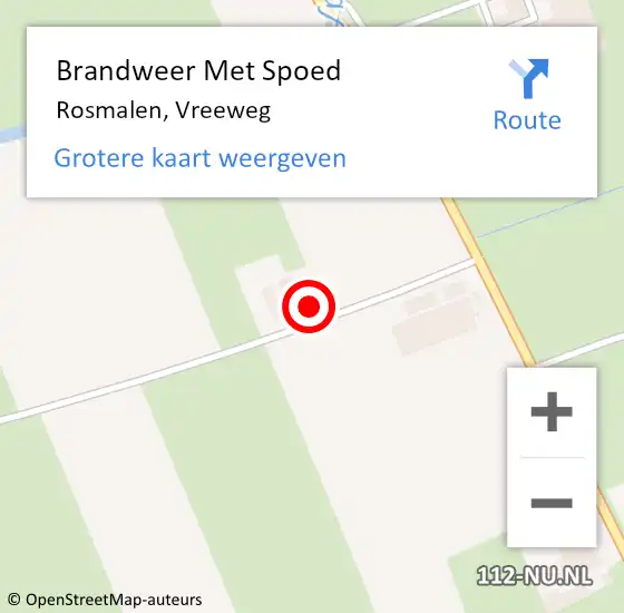 Locatie op kaart van de 112 melding: Brandweer Met Spoed Naar Rosmalen, Vreeweg op 30 maart 2022 11:45