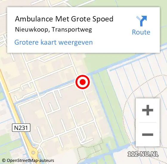 Locatie op kaart van de 112 melding: Ambulance Met Grote Spoed Naar Nieuwkoop, Transportweg op 30 maart 2022 11:53