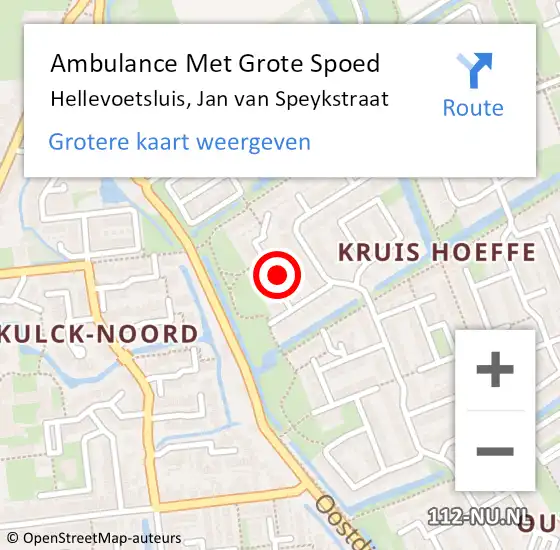 Locatie op kaart van de 112 melding: Ambulance Met Grote Spoed Naar Hellevoetsluis, Jan van Speykstraat op 30 maart 2022 12:20