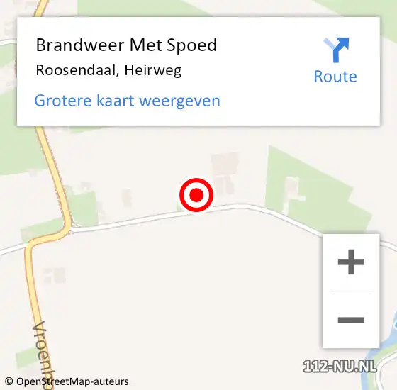 Locatie op kaart van de 112 melding: Brandweer Met Spoed Naar Roosendaal, Heirweg op 30 maart 2022 12:23