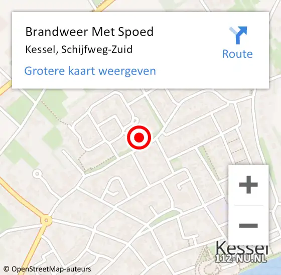 Locatie op kaart van de 112 melding: Brandweer Met Spoed Naar Kessel, Schijfweg-Zuid op 30 maart 2022 12:26