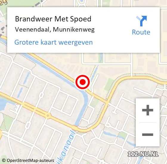 Locatie op kaart van de 112 melding: Brandweer Met Spoed Naar Veenendaal, Munnikenweg op 30 maart 2022 12:26