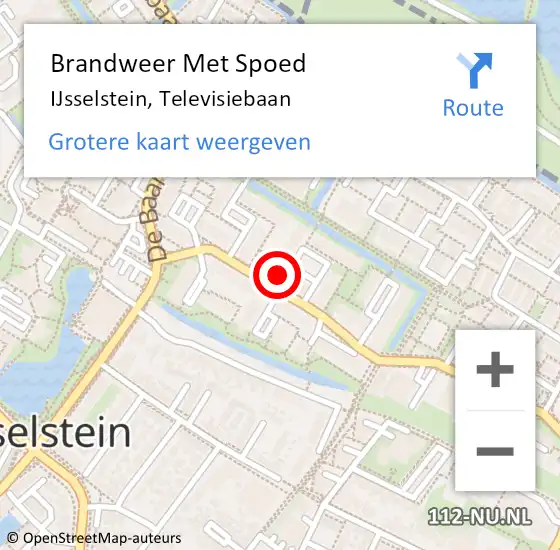 Locatie op kaart van de 112 melding: Brandweer Met Spoed Naar IJsselstein, Televisiebaan op 30 maart 2022 12:55