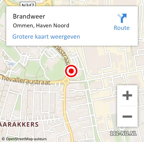 Locatie op kaart van de 112 melding: Brandweer Ommen, Haven Noord op 30 maart 2022 14:12