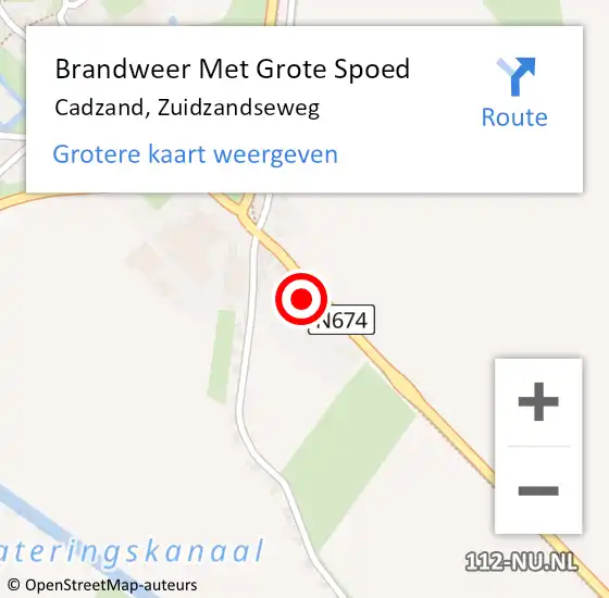 Locatie op kaart van de 112 melding: Brandweer Met Grote Spoed Naar Cadzand, Zuidzandseweg op 30 maart 2022 15:31