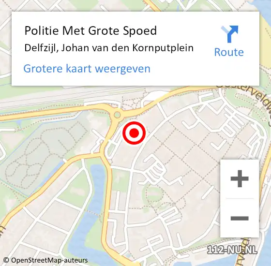 Locatie op kaart van de 112 melding: Politie Met Grote Spoed Naar Delfzijl, Johan van den Kornputplein op 30 maart 2022 15:50