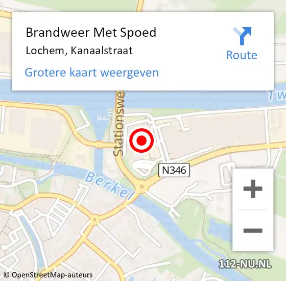 Locatie op kaart van de 112 melding: Brandweer Met Spoed Naar Lochem, Kanaalstraat op 30 maart 2022 16:08