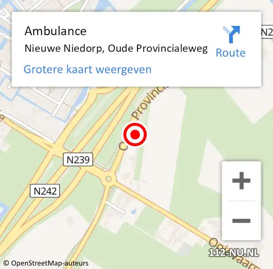 Locatie op kaart van de 112 melding: Ambulance Nieuwe Niedorp, Oude Provincialeweg op 30 maart 2022 16:19