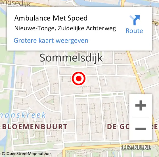 Locatie op kaart van de 112 melding: Ambulance Met Spoed Naar Nieuwe-Tonge, Zuidelijke Achterweg op 30 maart 2022 16:23