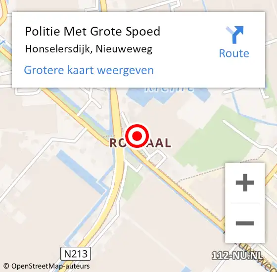 Locatie op kaart van de 112 melding: Politie Met Grote Spoed Naar Honselersdijk, Nieuweweg op 30 maart 2022 16:27