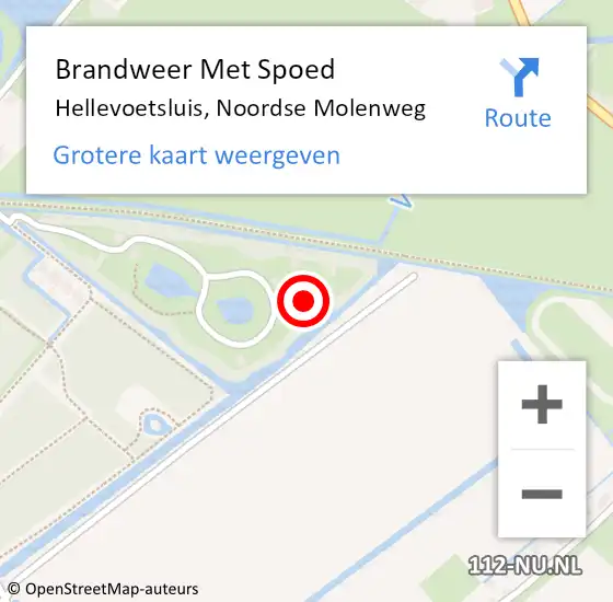 Locatie op kaart van de 112 melding: Brandweer Met Spoed Naar Hellevoetsluis, Noordse Molenweg op 30 maart 2022 16:36