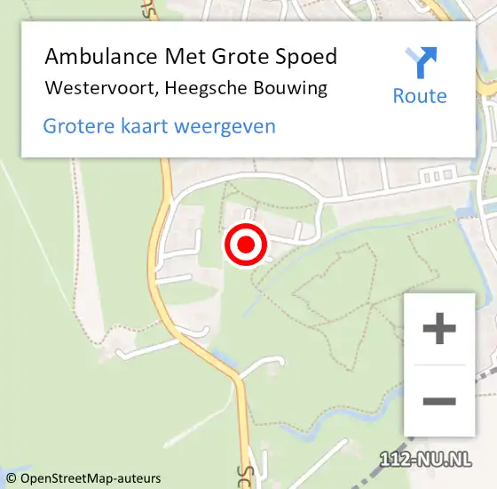 Locatie op kaart van de 112 melding: Ambulance Met Grote Spoed Naar Westervoort, Heegsche Bouwing op 30 maart 2022 17:20