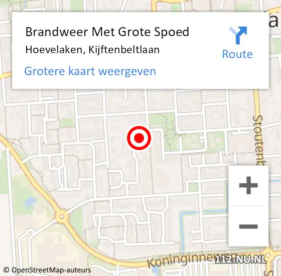 Locatie op kaart van de 112 melding: Brandweer Met Grote Spoed Naar Hoevelaken, Kijftenbeltlaan op 30 maart 2022 17:54