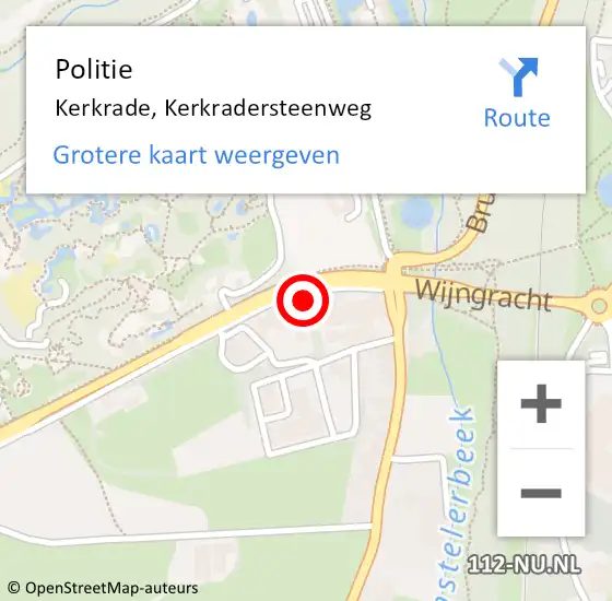 Locatie op kaart van de 112 melding: Politie Kerkrade, Kerkradersteenweg op 30 maart 2022 18:00