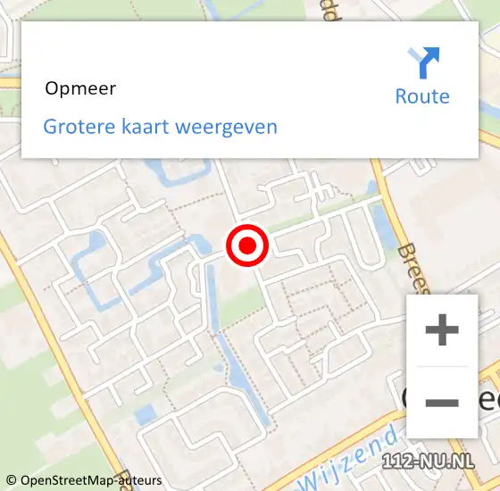 Locatie op kaart van de 112 melding:  Opmeer op 30 maart 2022 18:01