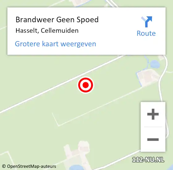 Locatie op kaart van de 112 melding: Brandweer Geen Spoed Naar Hasselt, Cellemuiden op 30 maart 2022 18:19