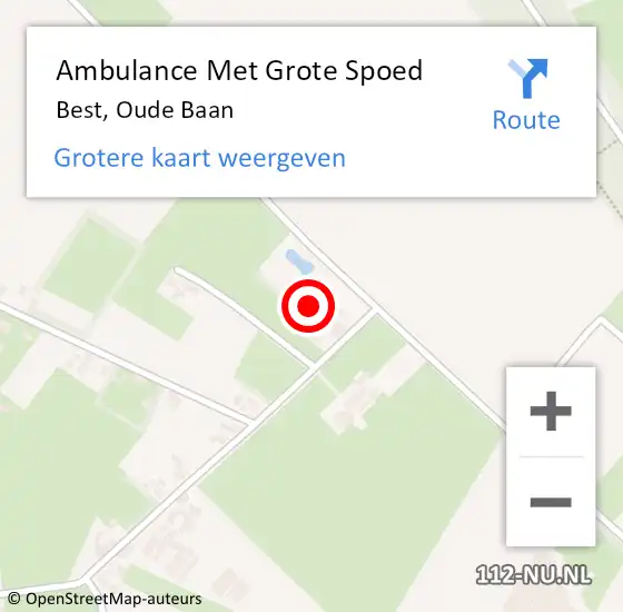 Locatie op kaart van de 112 melding: Ambulance Met Grote Spoed Naar Best, Oude Baan op 30 maart 2022 18:50