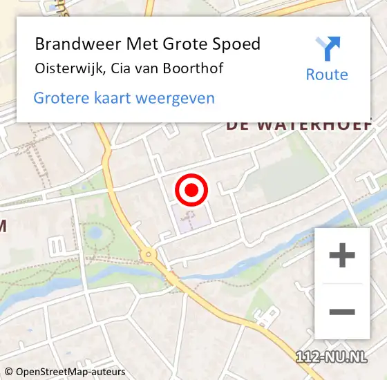 Locatie op kaart van de 112 melding: Brandweer Met Grote Spoed Naar Oisterwijk, Cia van Boorthof op 30 maart 2022 18:51