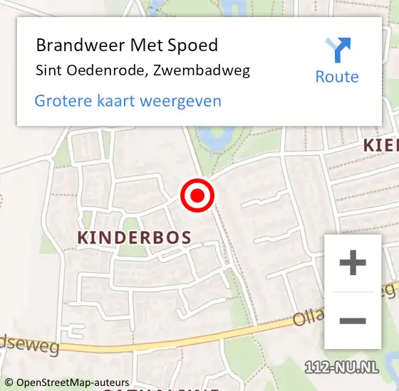 Locatie op kaart van de 112 melding: Brandweer Met Spoed Naar Sint Oedenrode, Zwembadweg op 30 maart 2022 19:21