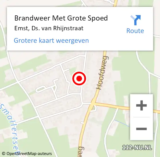 Locatie op kaart van de 112 melding: Brandweer Met Grote Spoed Naar Emst, Ds. van Rhijnstraat op 30 maart 2022 19:22